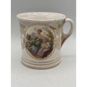 Antique Royal Bayreuth Gilded Porcelain Occupational Shaving Mug Germany
